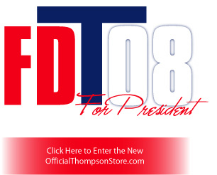 Fred Dalton Thompson for President 2008.  If you are not automatically re-directed to our new site after 5 seconds, please click the image.